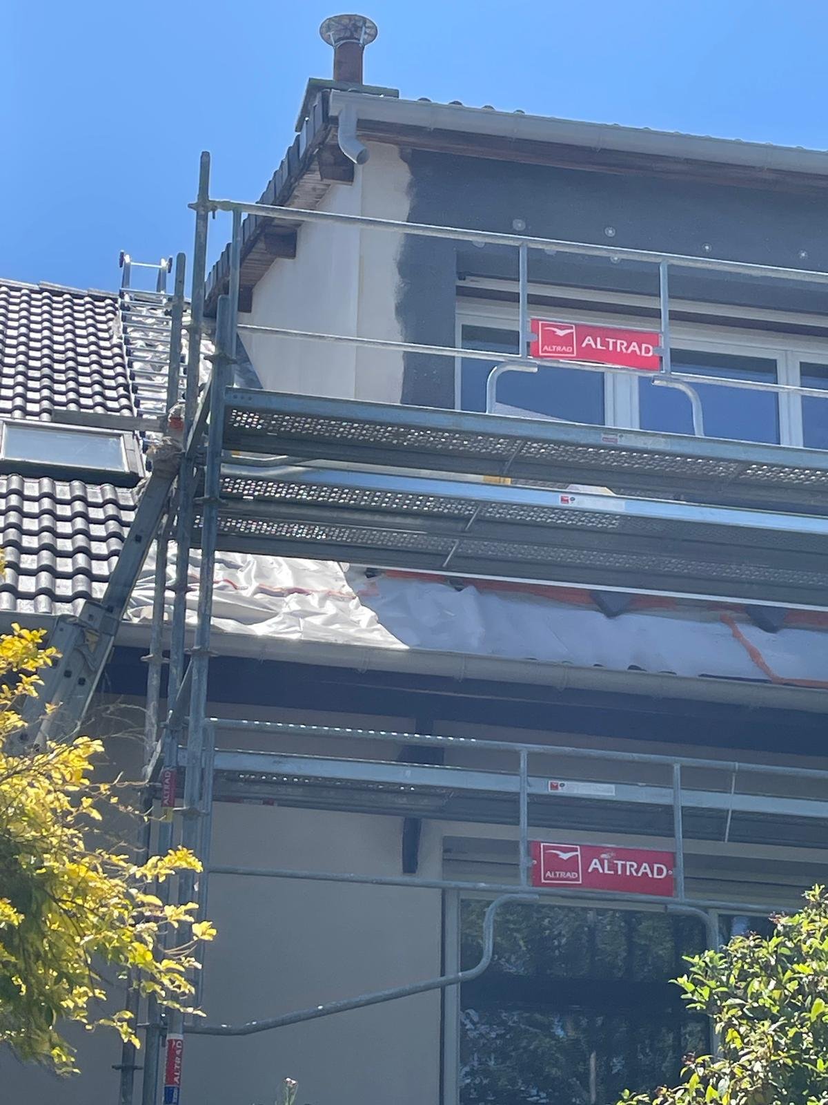 ITE - chantier en cours, échafaudage