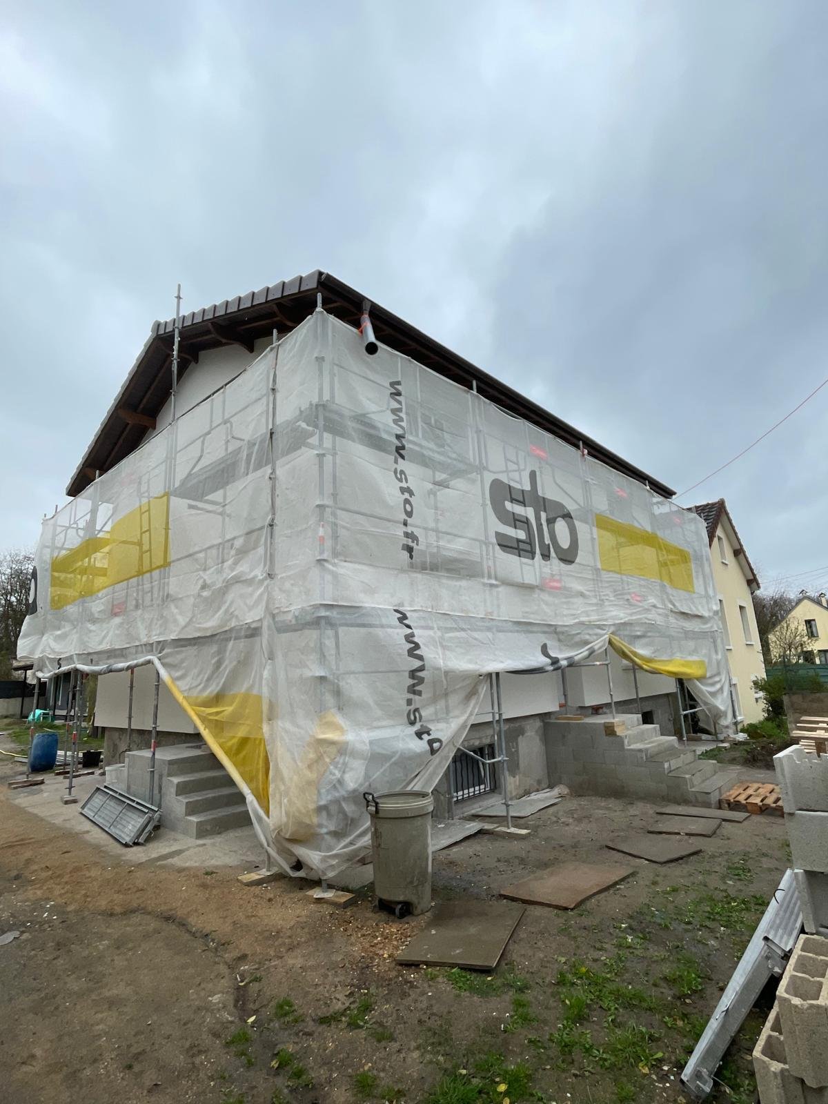 Avant - chantier sous bâche de protection